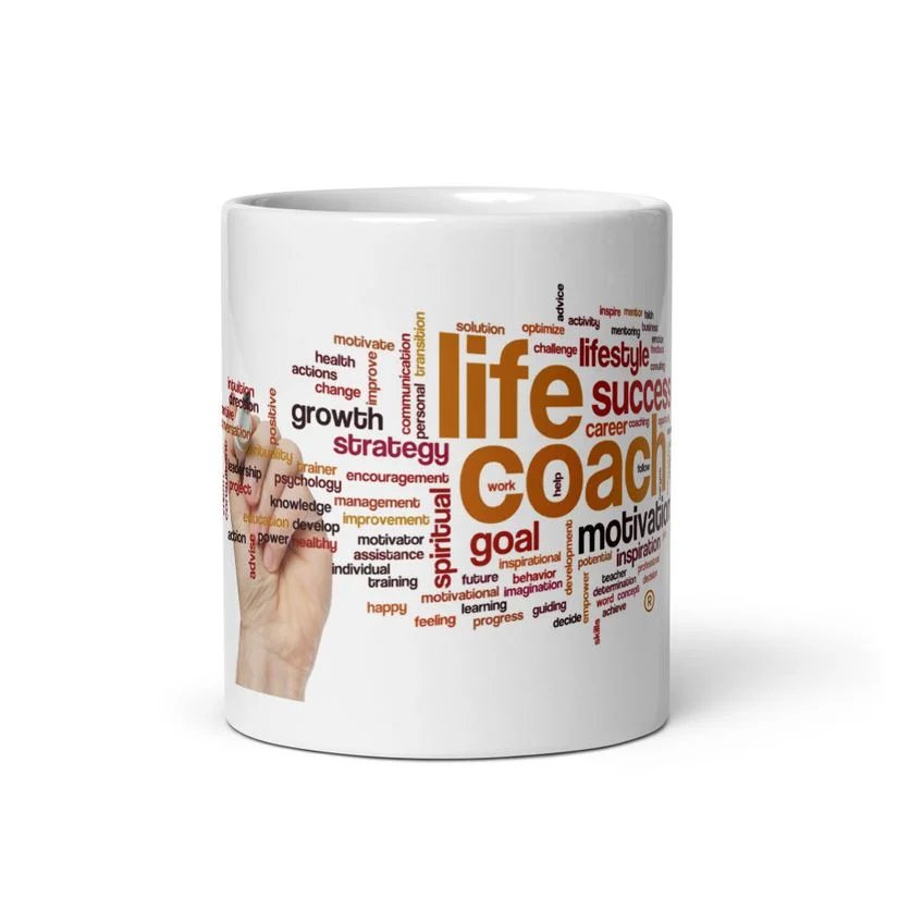 White glossy mug - Life Coach